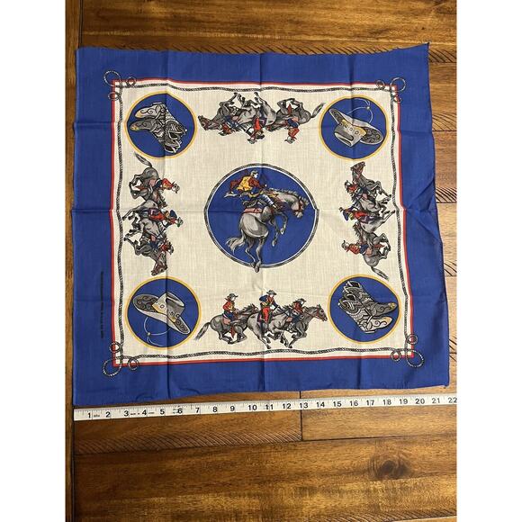9 Vintage (70s 80s?) Bandannas/Handkerchiefs, Cowboy WESTERN, Oshkosh etc- USA - Picture 9 of 16